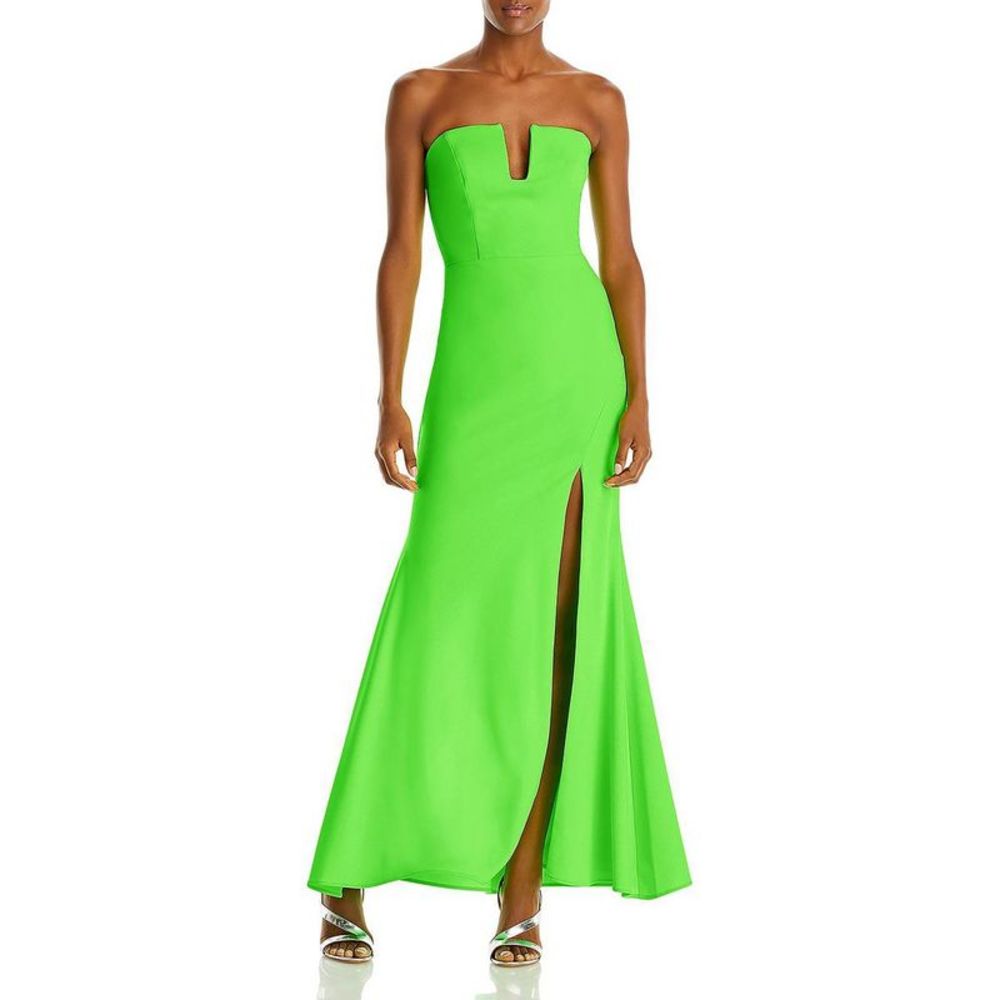 Aqua Womens Green Strapless Formal Special Occasion Evening Dress Gown NWT